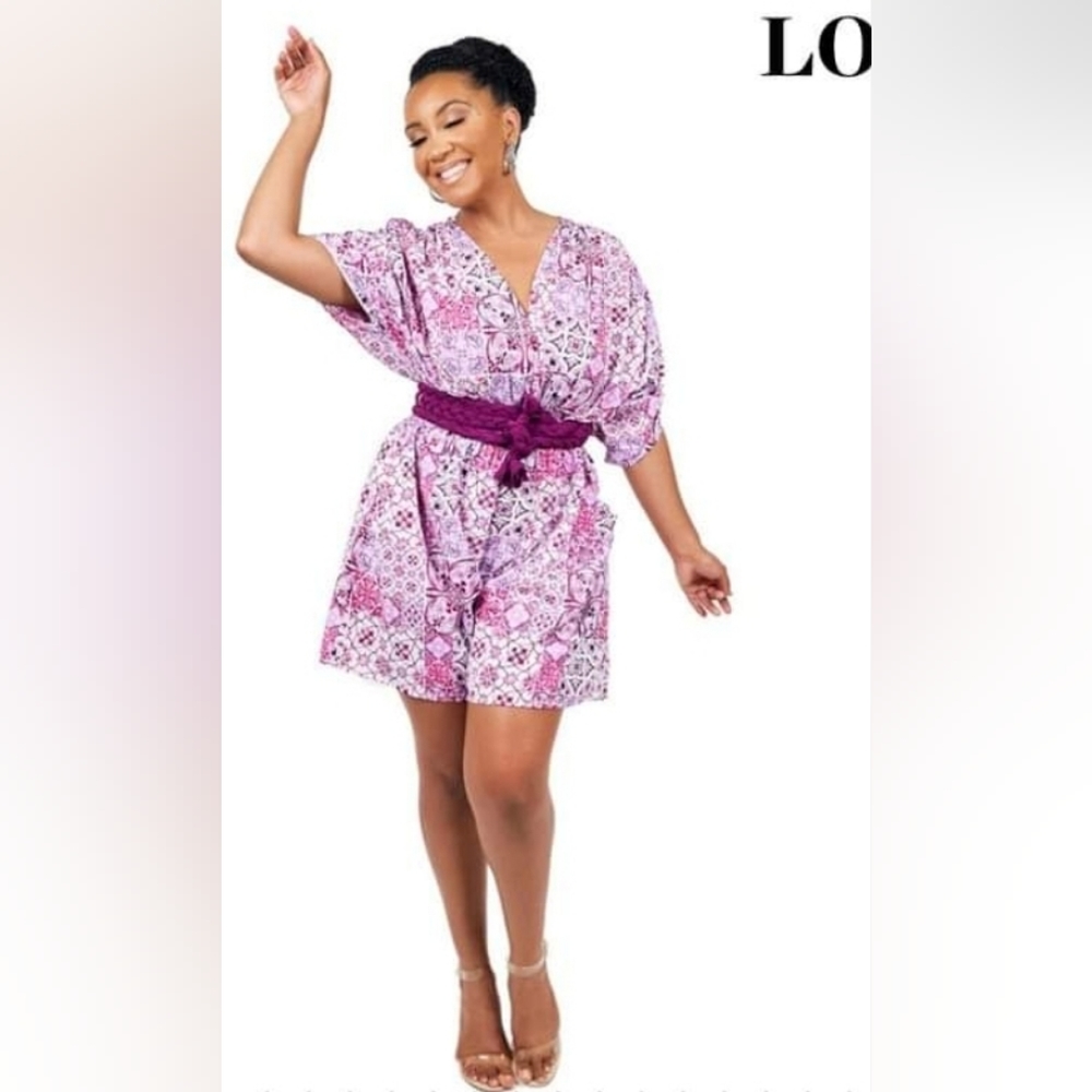 Sassy Jones Tori Romper Plum